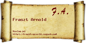Fraszt Arnold névjegykártya